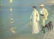 Peder Severin Kroyer, Summer Evening on the Skagen Beach The Artist and hs Wife (nn02)